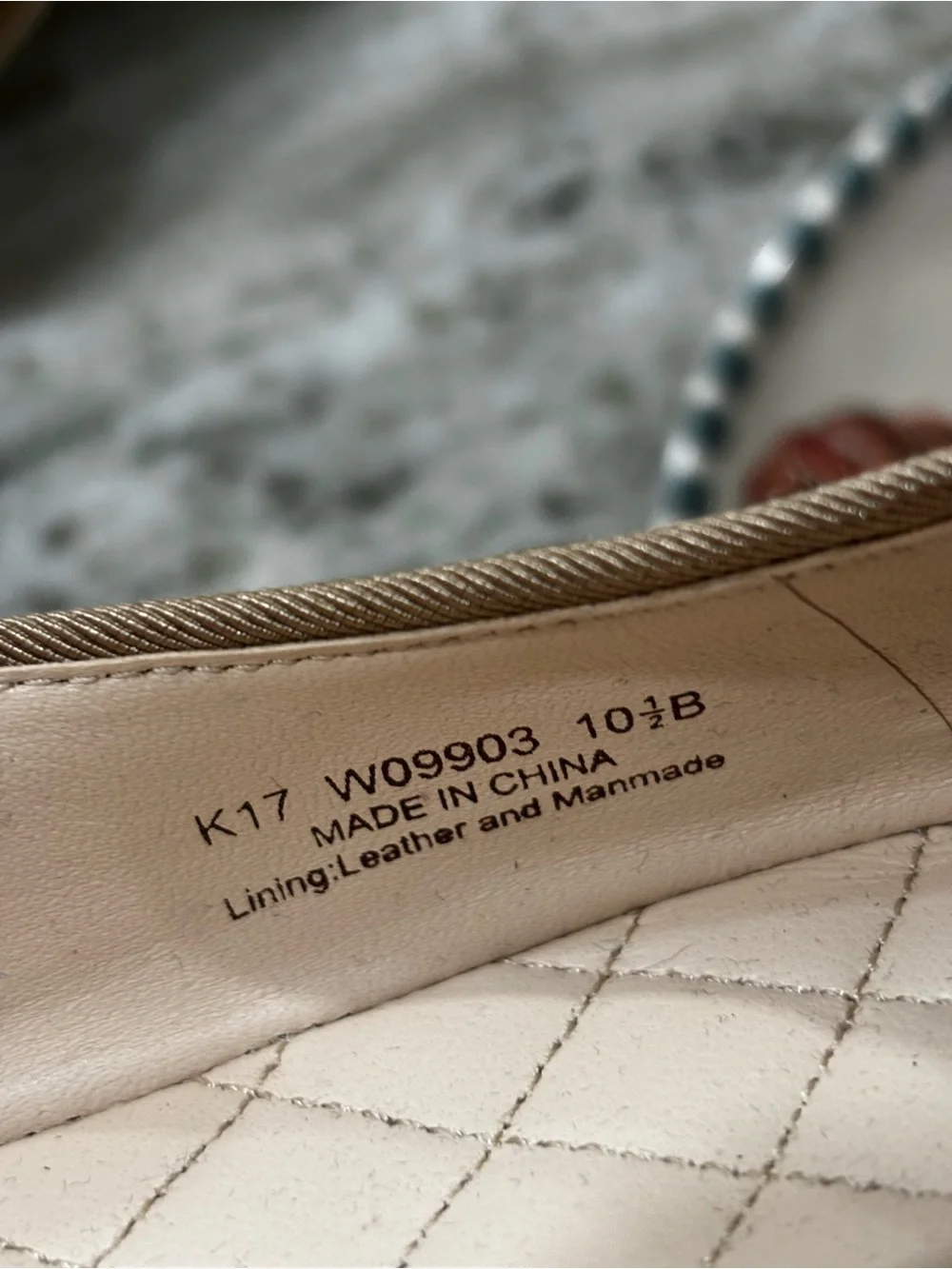 Cole Haan Metallic Champagne Gold “Downtown” Ballet Flat